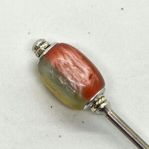 Sunglow Drift Stainless Steel Hair Stick, Shimmering Oval Resin Custom Length